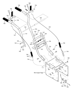 Handle Assembly Diagram and Parts List for 627108X4A 2005 Briggs and Stratton Snow Blower